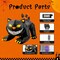 GOOSH 6 FT Halloween Inflatables Outdoor Black Cat with Shakable Head with LED Lights